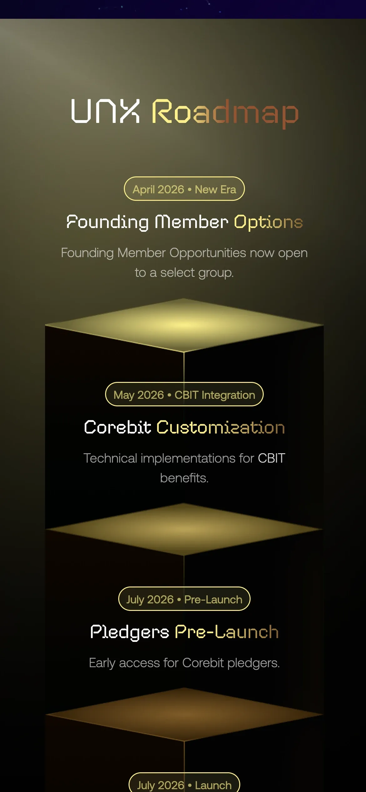 UNX roadmap on mobile